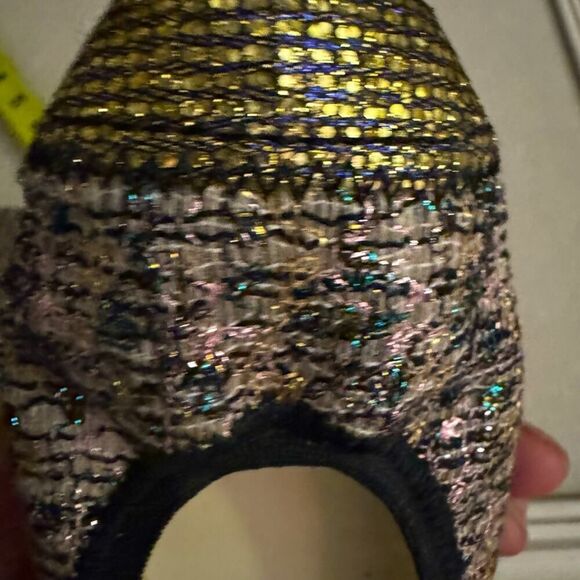 Chanel metallic pink tweed ballet flats with gold toecap and back detail 39.5 - Picture 4 of 12